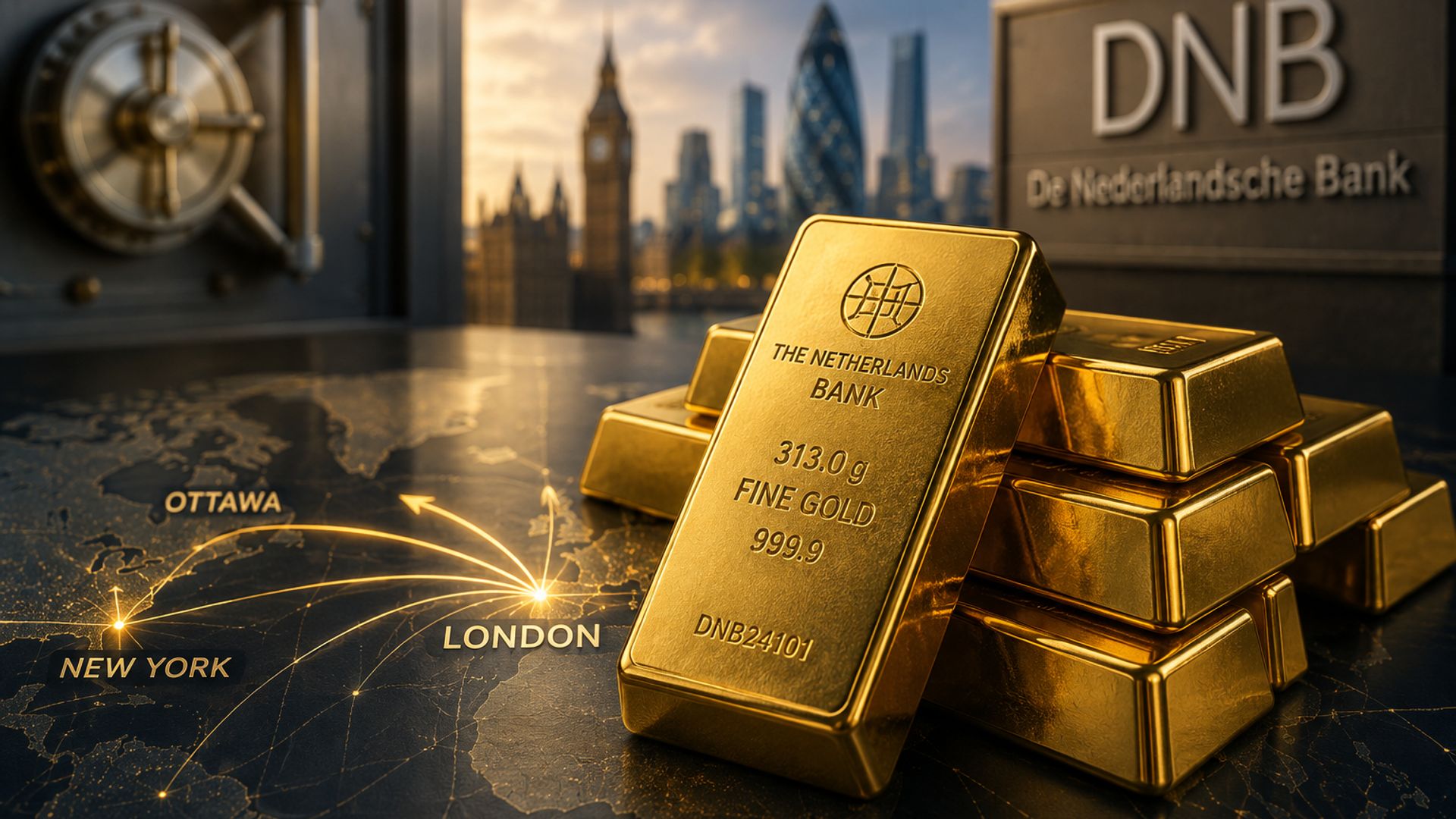 Dutch central bank moves 86 tonnes of gold from U.S., Canada to London